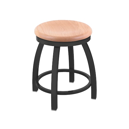 Holland Bar Stool Co 18" Swivel Vanity Stool, Pewter Finish, Nat Oak Seat 80218PWNatOak